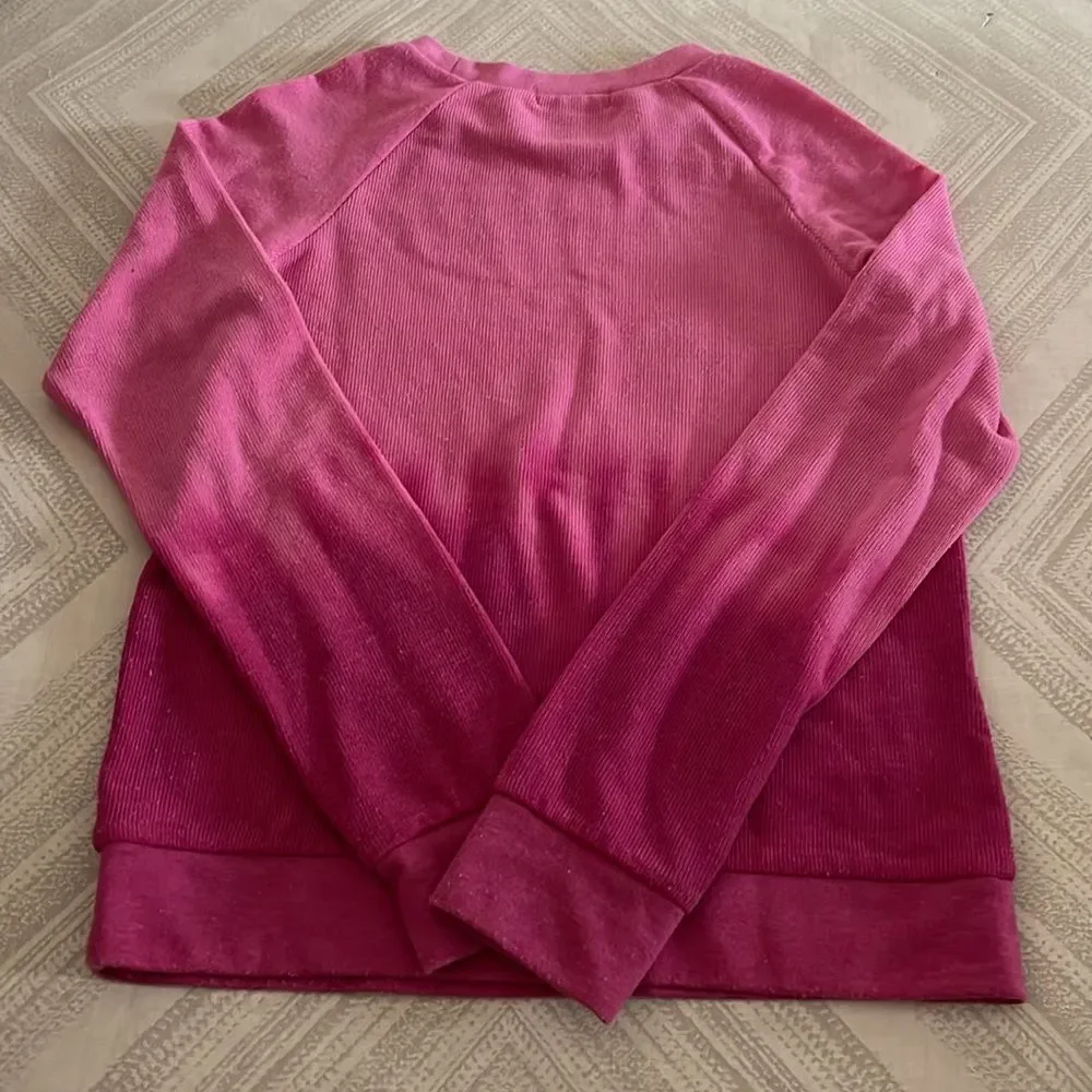 Butter Hot Pink Ombré Girls Coffee Sparkle Crewneck Sweatshirt Size Small